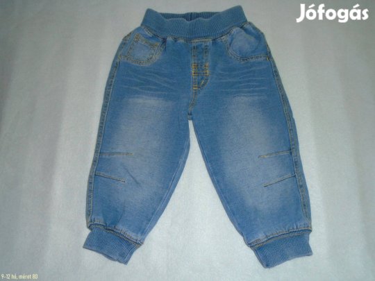 Kék farmer jogger nadrág 9-12 hó (méret 80)