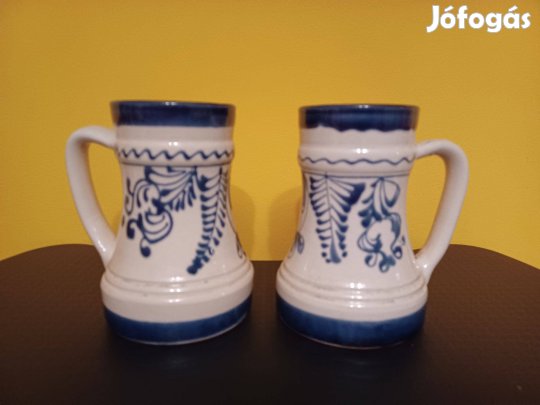 Kék-fehér Korondi kerámia korsók