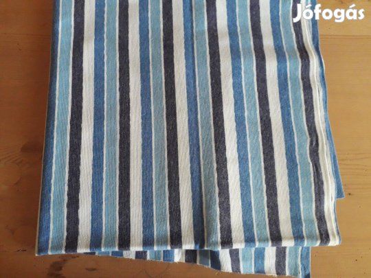 Kék-fehér csíkos gépi kötésű pamut - méteráru (III/16.)