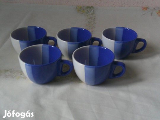 Kék-fehér porcelán kávés / kappuccinós csésze, bögre ( 5 db. ) eladó