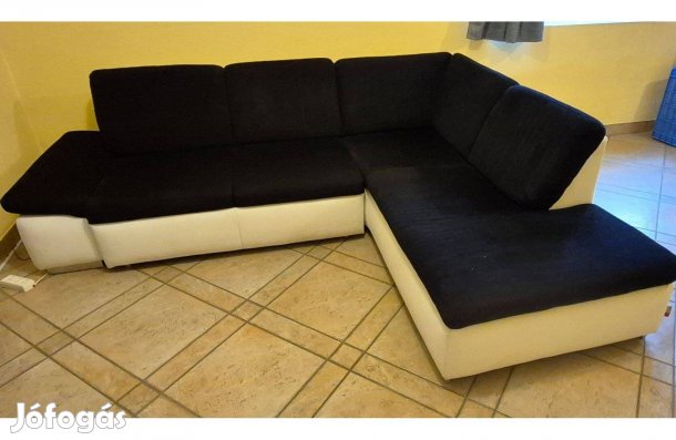 Kék-fehér színű sarok ülőgarnitúra eladó