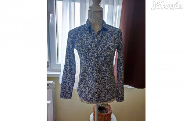 Kék-fehér virágos ing (XS)