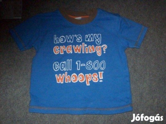 Kék feliratos póló 12-18 hó (méret 86)