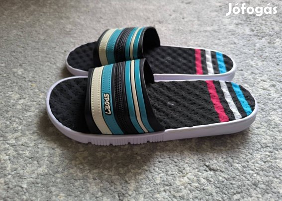 Kék férfi strand, uszodai papucs 44-es