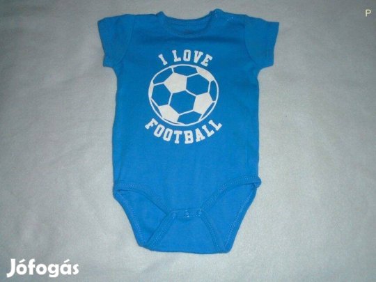 Kék focilabda mintás rövid ujjú body 6-9 hó (méret 74)
