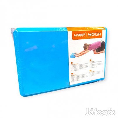 Kék habszivacs jóga tégla 23×15×7 cm kényelmes alátámasztás jógapózo