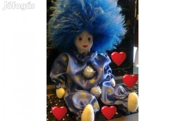 Kék hajú bohóc ( 30 cm ) eladó!