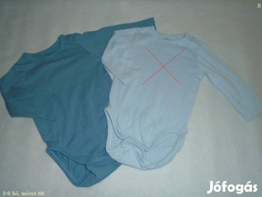 Kék hosszú ujjú body 3-6 hó (méret 68)