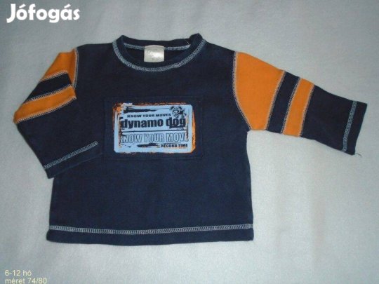 Kék hosszú ujjú felső 6-12 hó (méret 74 / 80)