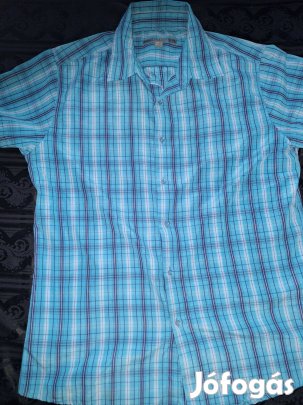 Kék kockás férfi ing L-es