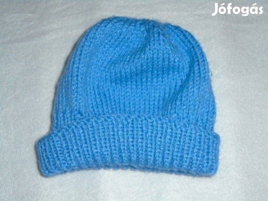 Kék kötött sapka 3-6 hó (méret 68)