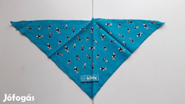 Kék kutya mintás háromszög alakú kis kendő 73*50 cm