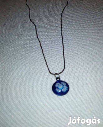 Kék medálos nyaklánc, női bizsu ékszer