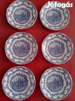 Kék mintás angol porcelán csészealj szett - Ironstone