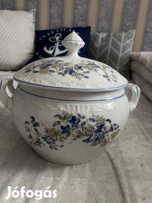 Kék motívumos leveses tál