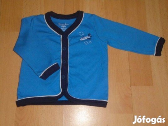 Kék repülő mintás gombos kardigán pulóver 3-6 hó (méret 68) kék