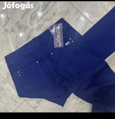 Kék rugalmas farmer cimkés