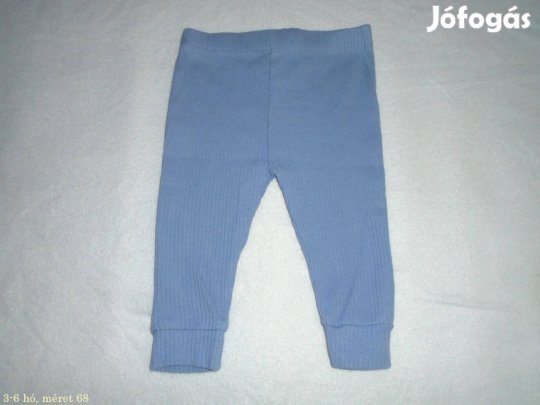 Kék színű bordázott leggings nadrág 3-6 hó (méret 68)