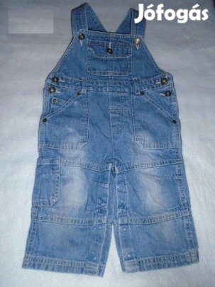 Kék színű kantáros farmernadrág 6-9 hó (méret 74)