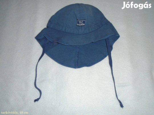 Kék színű tarkóvédős nyári kalap 48 cm