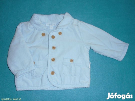 Kék színű tavaszi kabát újszülöttre (méret 56)