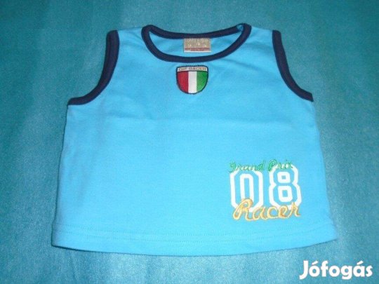 Kék ujjatlan póló 3-6 hó (méret 62 / 68)