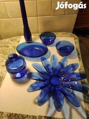 Kék üveg készlet 5 db 