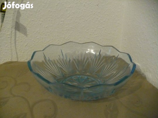 Kék üveg kínálótál eladó