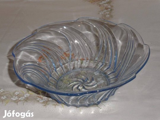 Kék üveg tál, kínáló