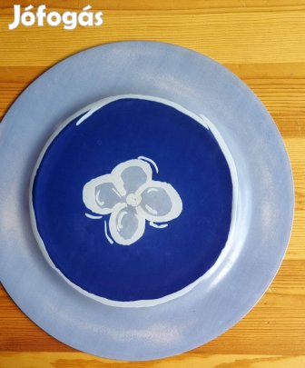 Kék üvegtál 31 cm átmérőjű