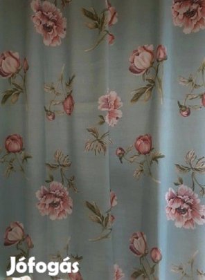 Kék virágos új sötétítő függöny (310 x 140 cm)