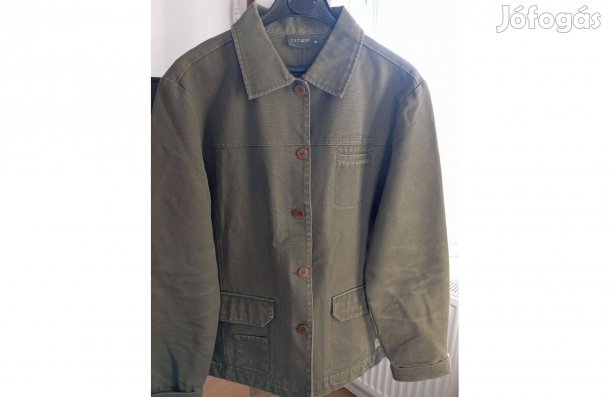 Keki zöld női erős vászon kabát - Tatum - S/M