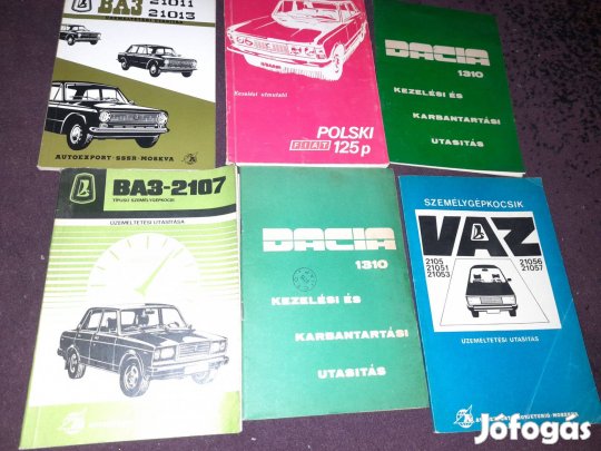 Keleti autók Retró leirasai hasznalati utasitasai sok darab egyben