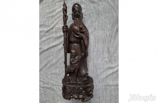 Keleti bőlcs , Vintage régi nehéz fa szobor