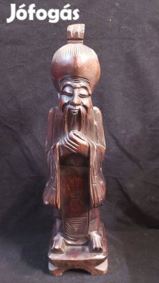Keleti bölcs fafaragás szobor, 47 cm