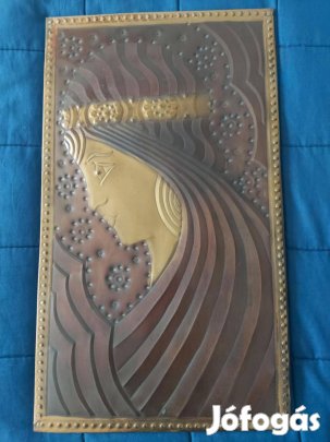 Keleti réz dombormű fali disznek, ajándéknak is