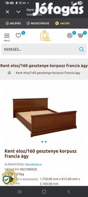 Kent franciaágy matrac nélkül sürgősen az ár irányár
