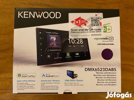 Kenwood DMX6523DABS 2DIN DAB+ Android Carplay Új