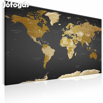 Kép - Barna színű világtérkép fekete óceánokkal