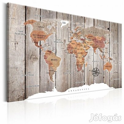 Kép - Barnás térkép deszka háttéren