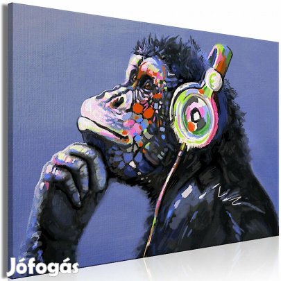 Kép - Majom fülhallgatóval (széles 1 darabban)