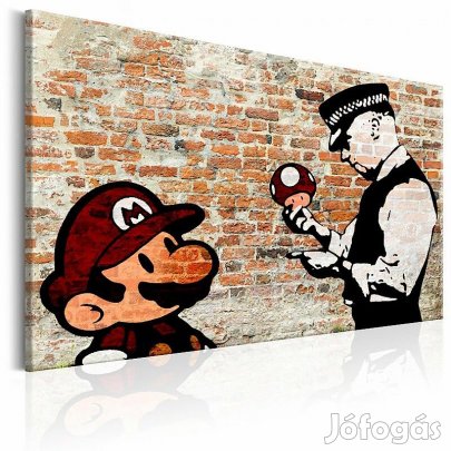 Kép - Super Mario és rendőr vörös téglafal háttéren