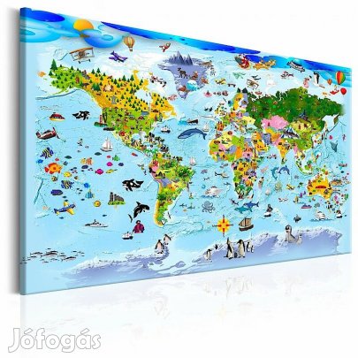 Kép - Színes világtérkép gyerekeknek rajzokkal