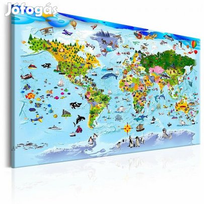 Kép - Színes világtérkép gyerekeknek rajzokkal