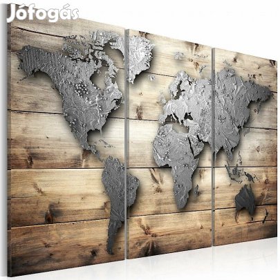 Kép - Szürke föld térkép deszka mintán