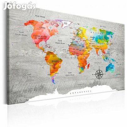 Kép - Többszínű térkép szürke háttéren