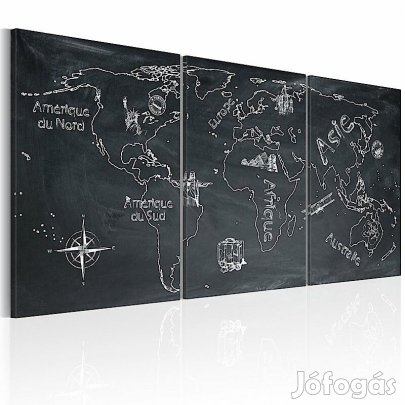 Kép - Világtérkép feketén - fehéren 13