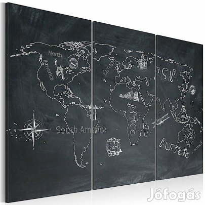 Kép - Világtérkép feketén - fehéren 14