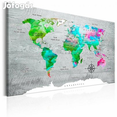 Kép - Zöldes térkép szürke háttéren