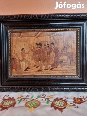 Kép, kerámia, intarzia, réz dombormű, gobelin, festmény